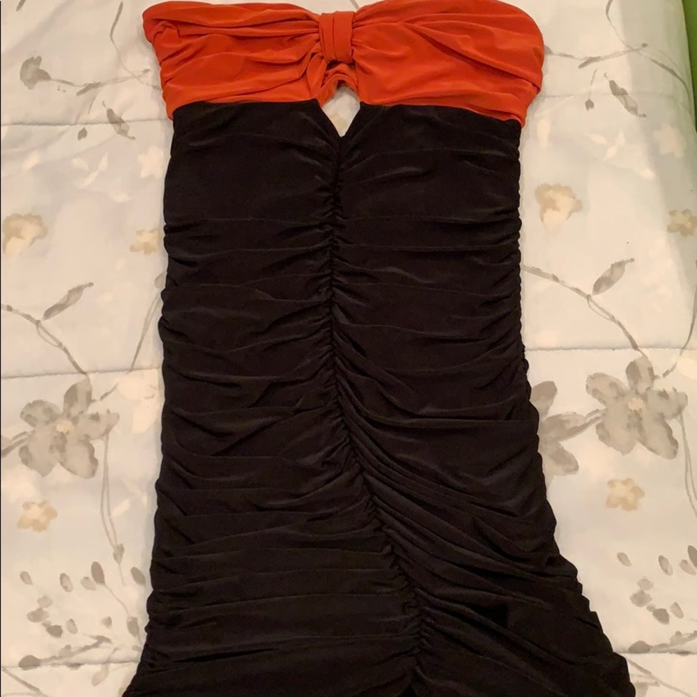 forever 21 orange and black dress